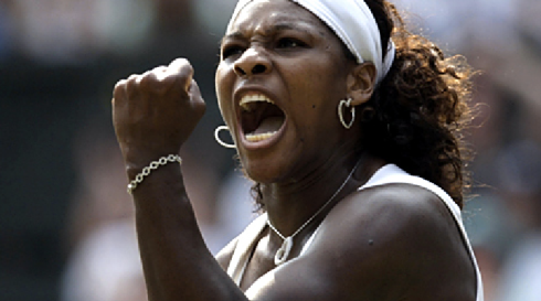 Serena Williams angry celebration