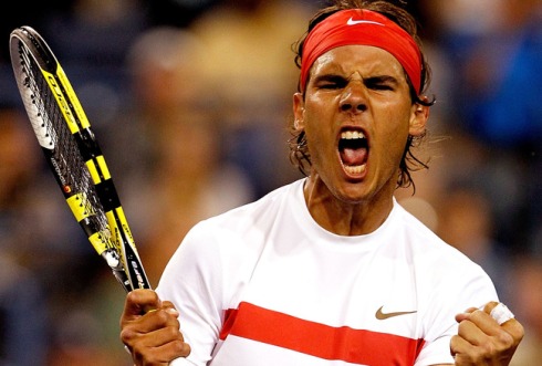 Rafael Nadal screaming in victory